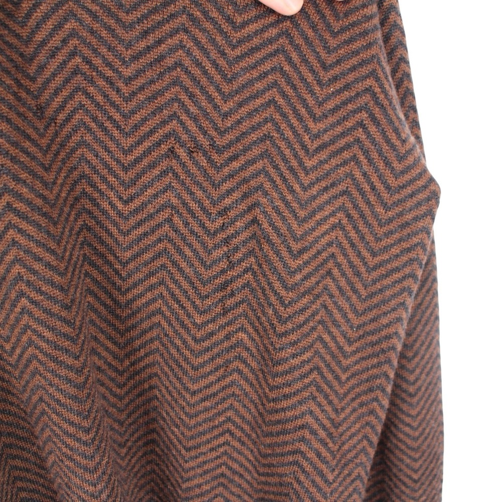 Scott Barber Merino Wool‎ V-Neck Sweater Brown Black Chevron Men's Medium - Picture 4 of 7